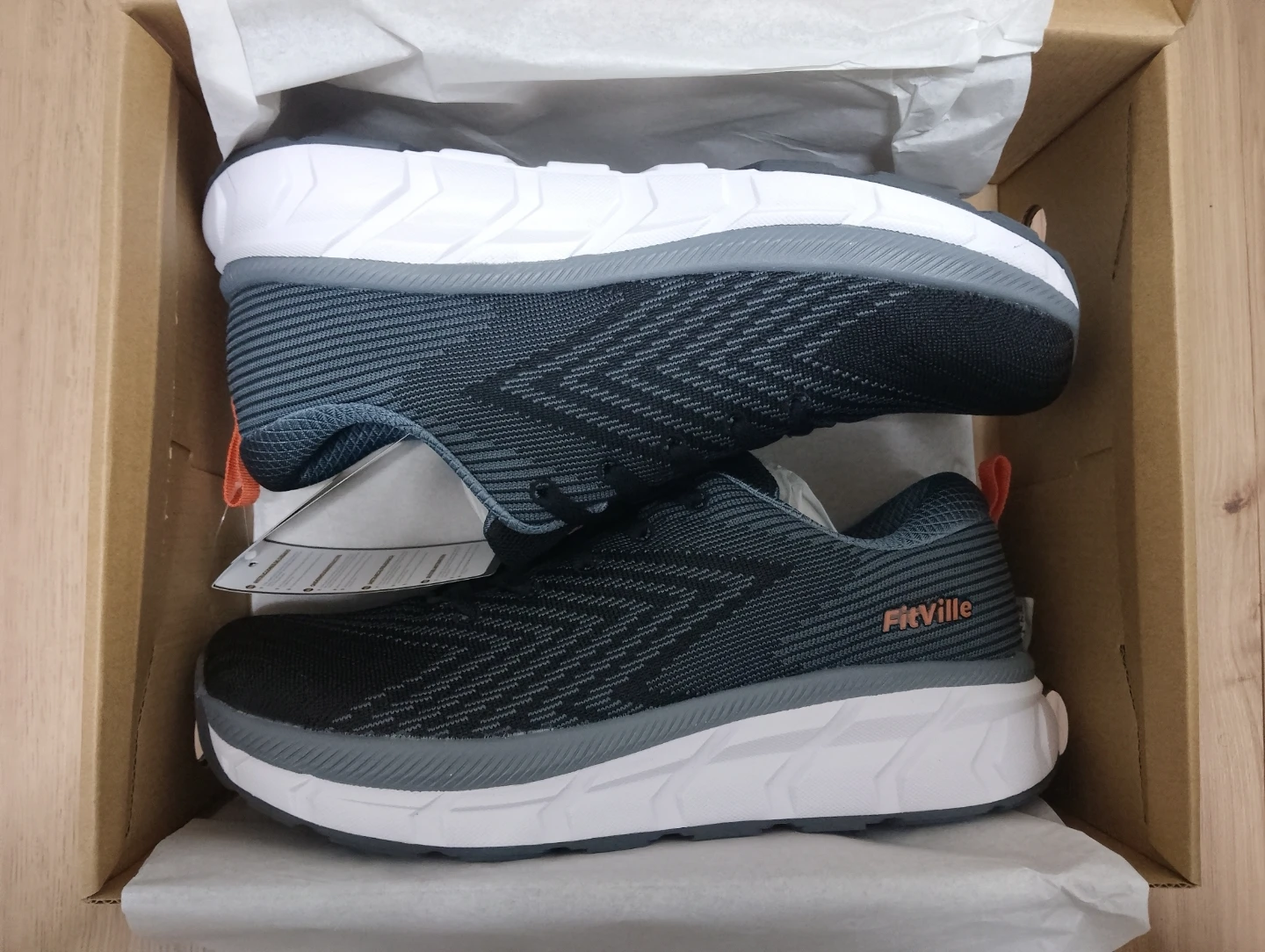 FitVille FlowCore V1, 30.5cm/12.5US/46.5EU, ブラック/グレー/ホワイトの写真9枚目