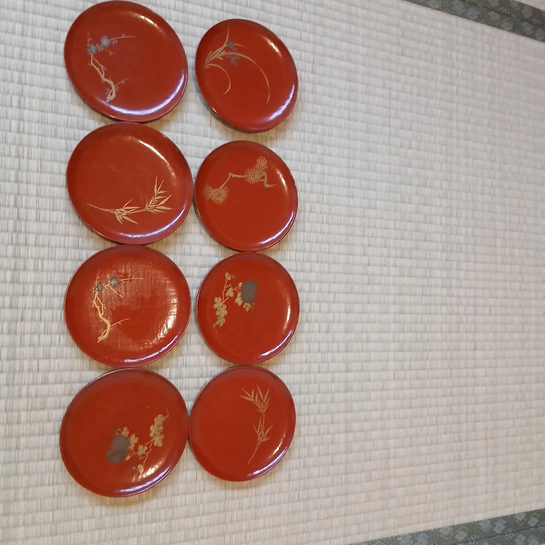 和食器 朱塗 蒔絵 銘々皿 8枚セット