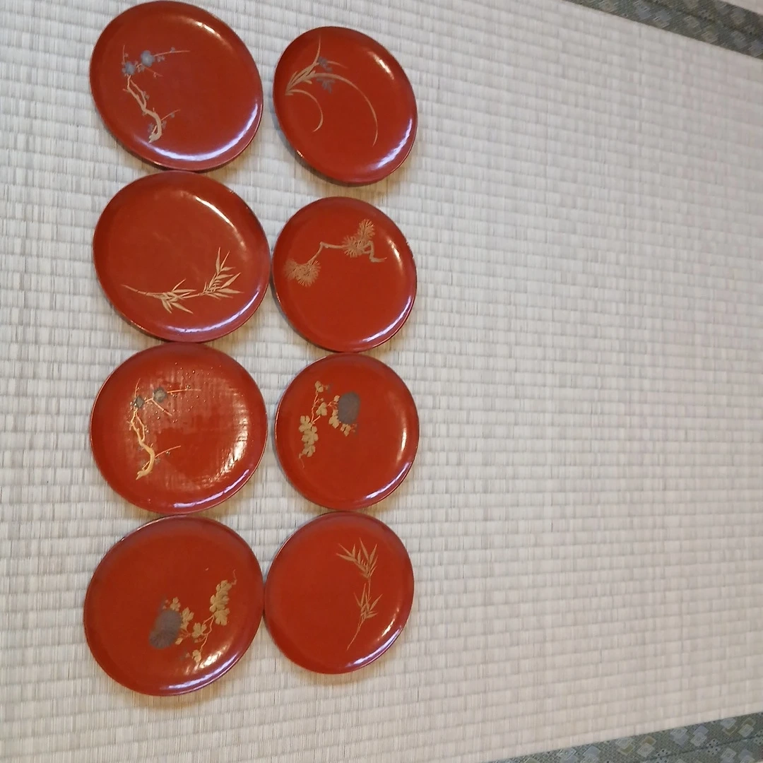 和食器 朱塗 蒔絵 銘々皿 8枚セット
