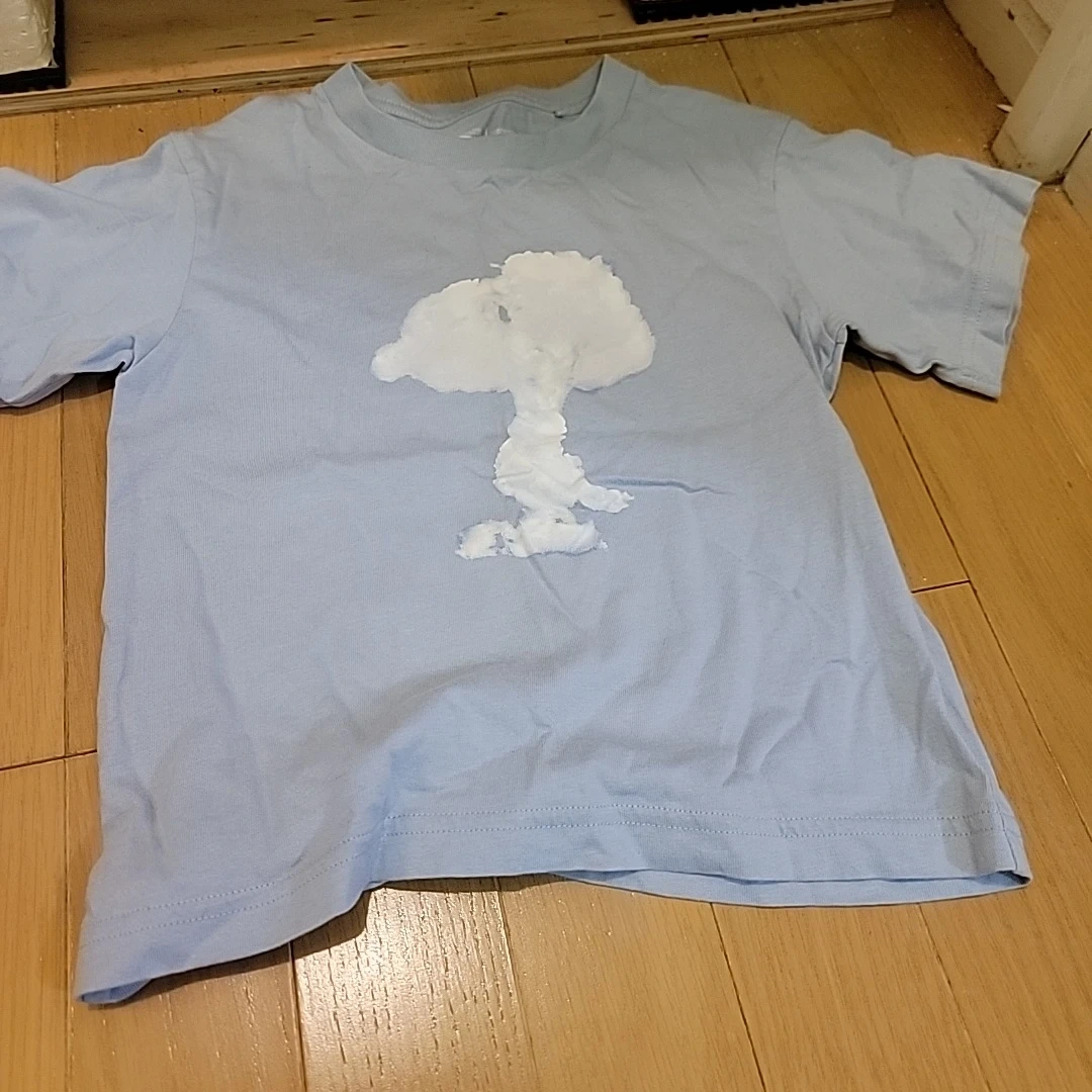 ピーナッツ スヌーピー 半袖Tシャツ 水色