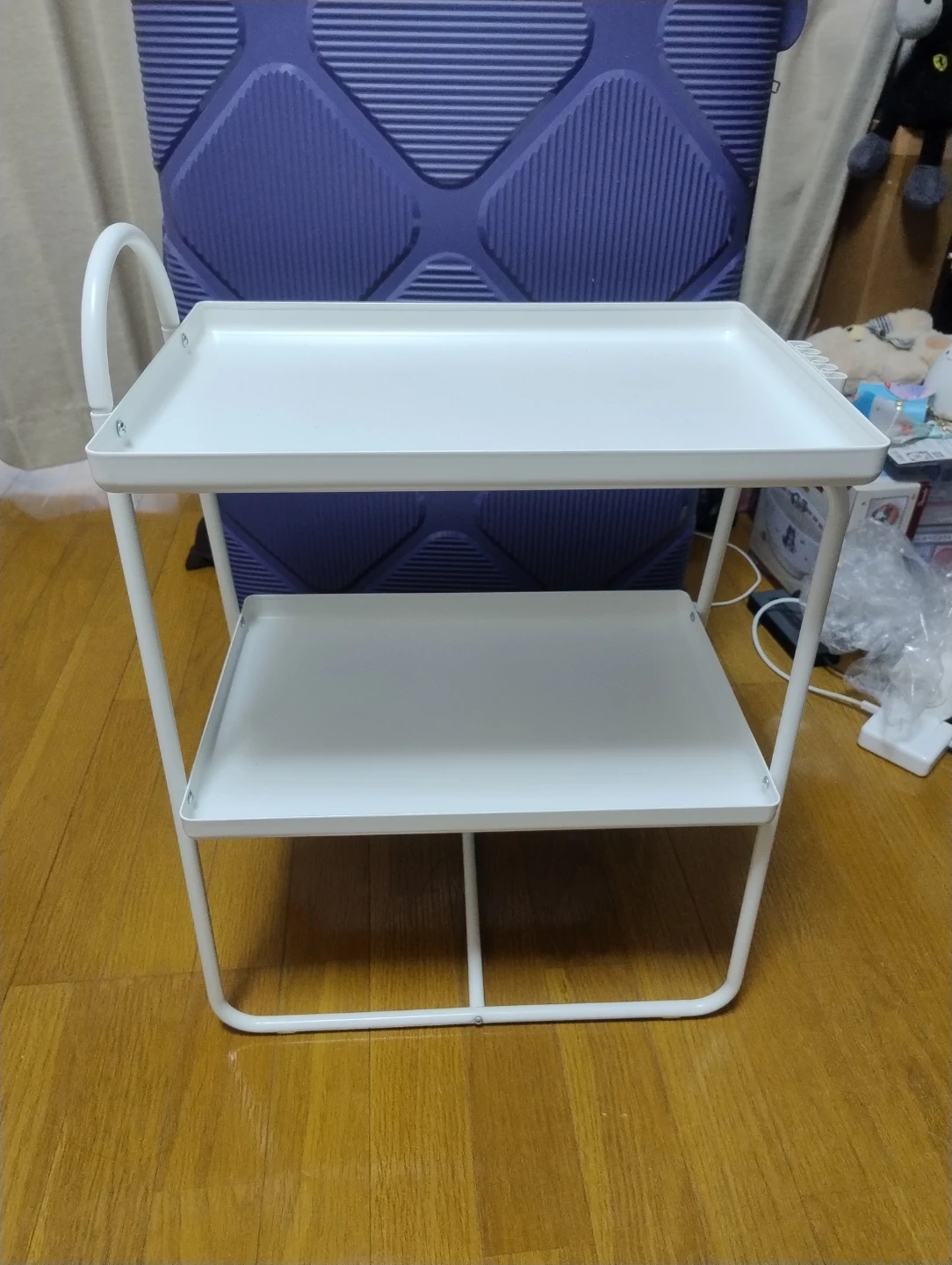 ホワイト 2段 サイドワゴン 収納ラックの写真2枚目