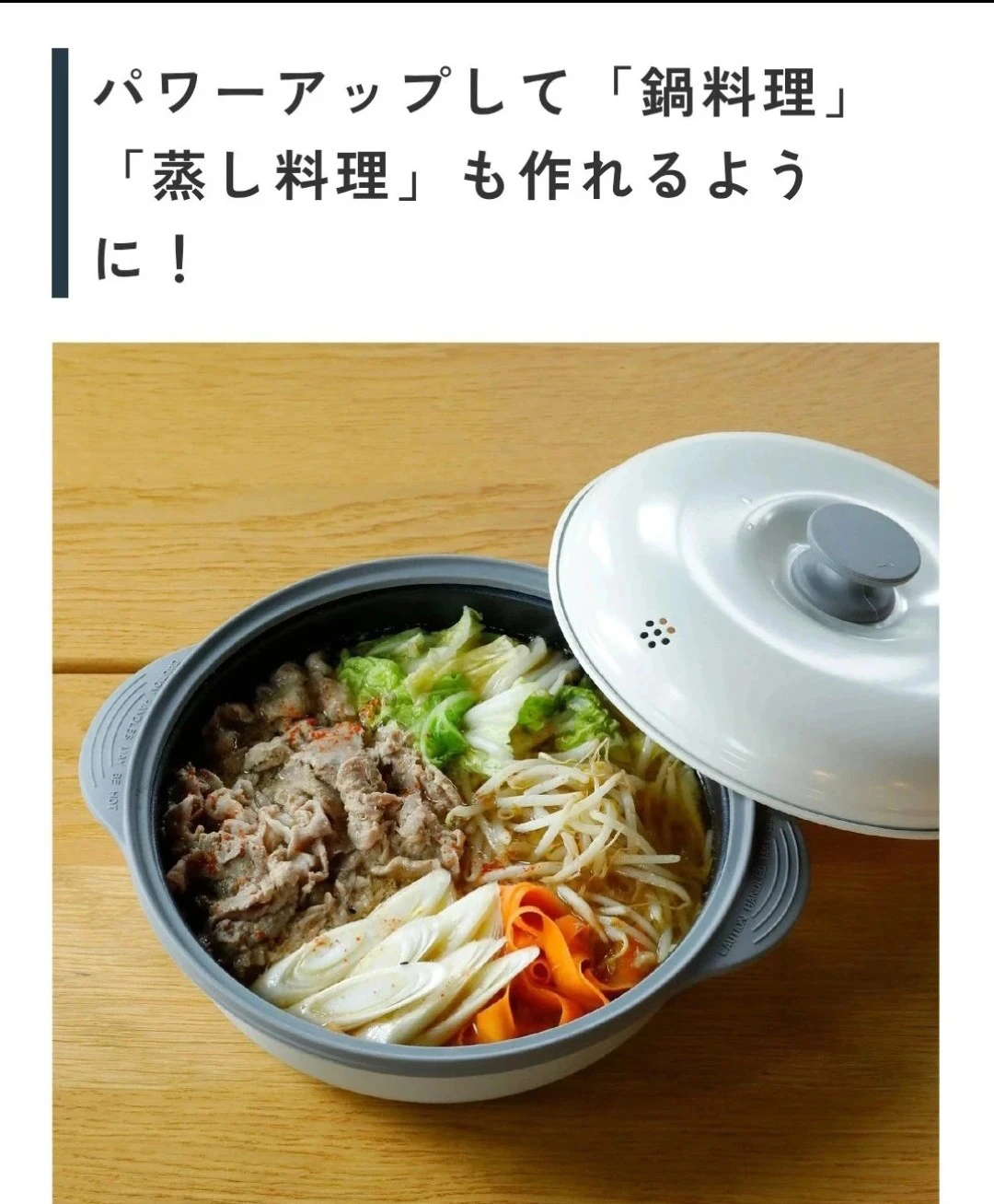 コパン レンジグリル深型 蒸し皿付きの写真2枚目