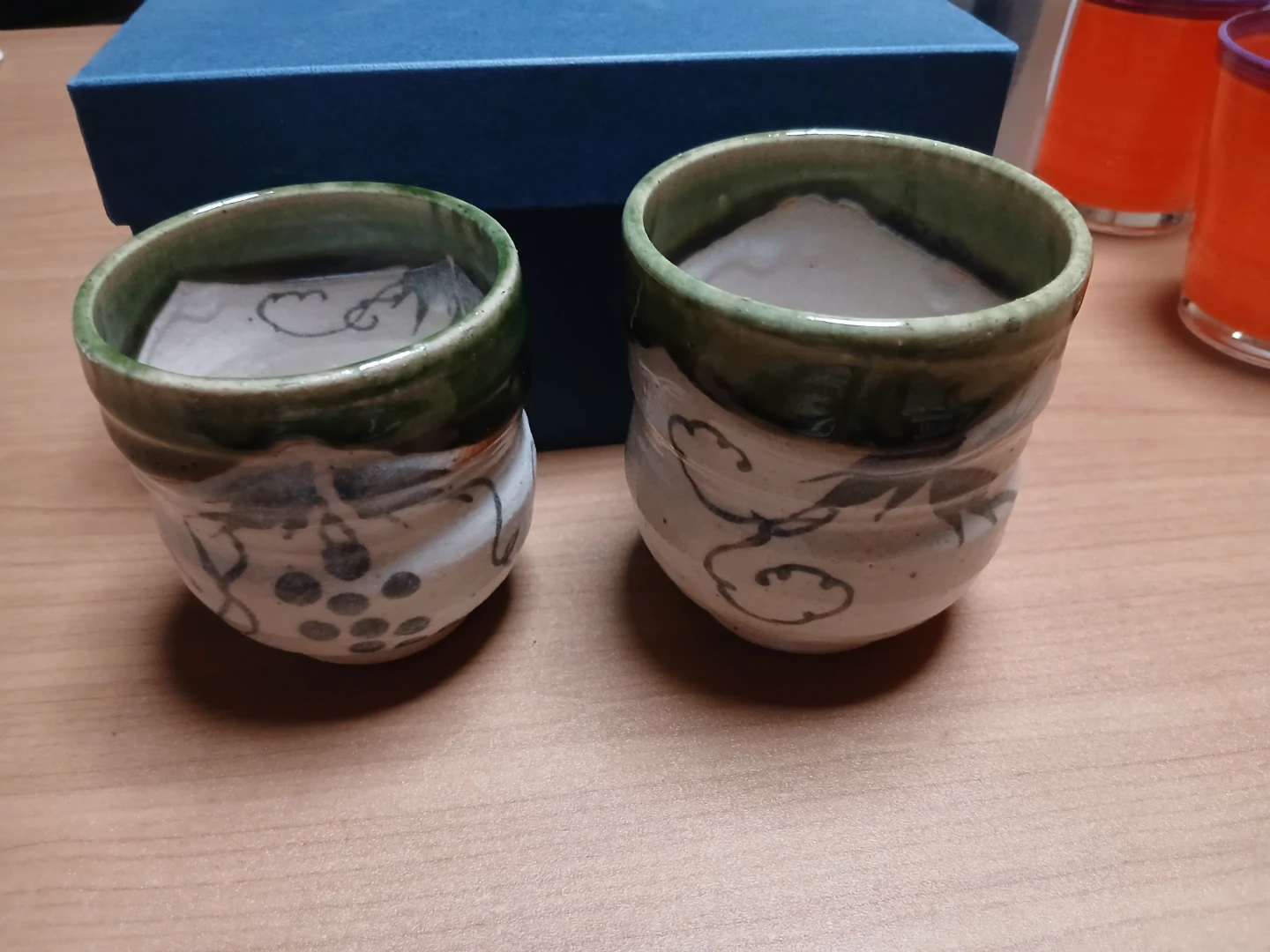 織部焼 湯呑み ペア 伝統の器 箱付き