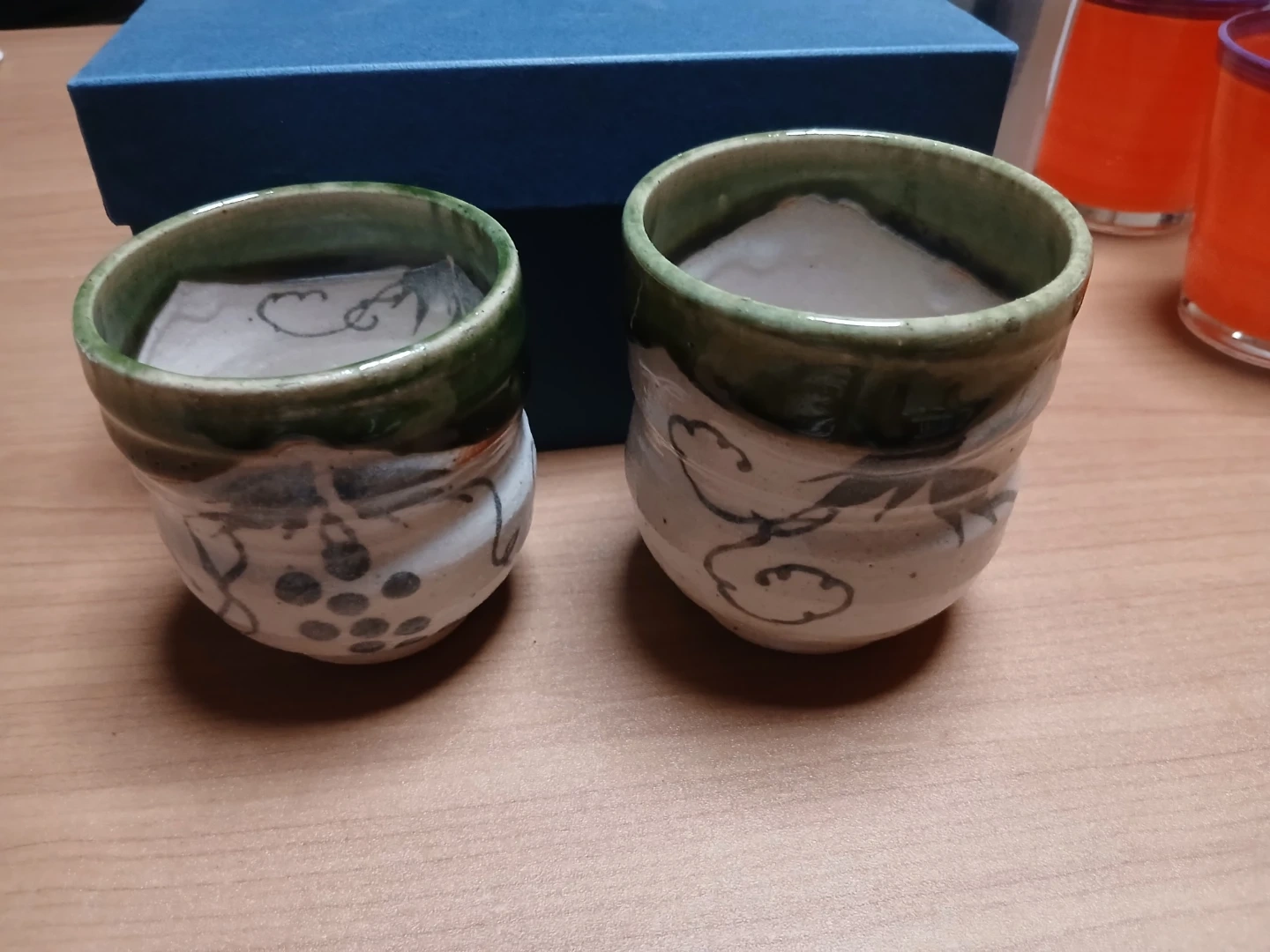 織部焼 湯呑み ペア 伝統の器 箱付き