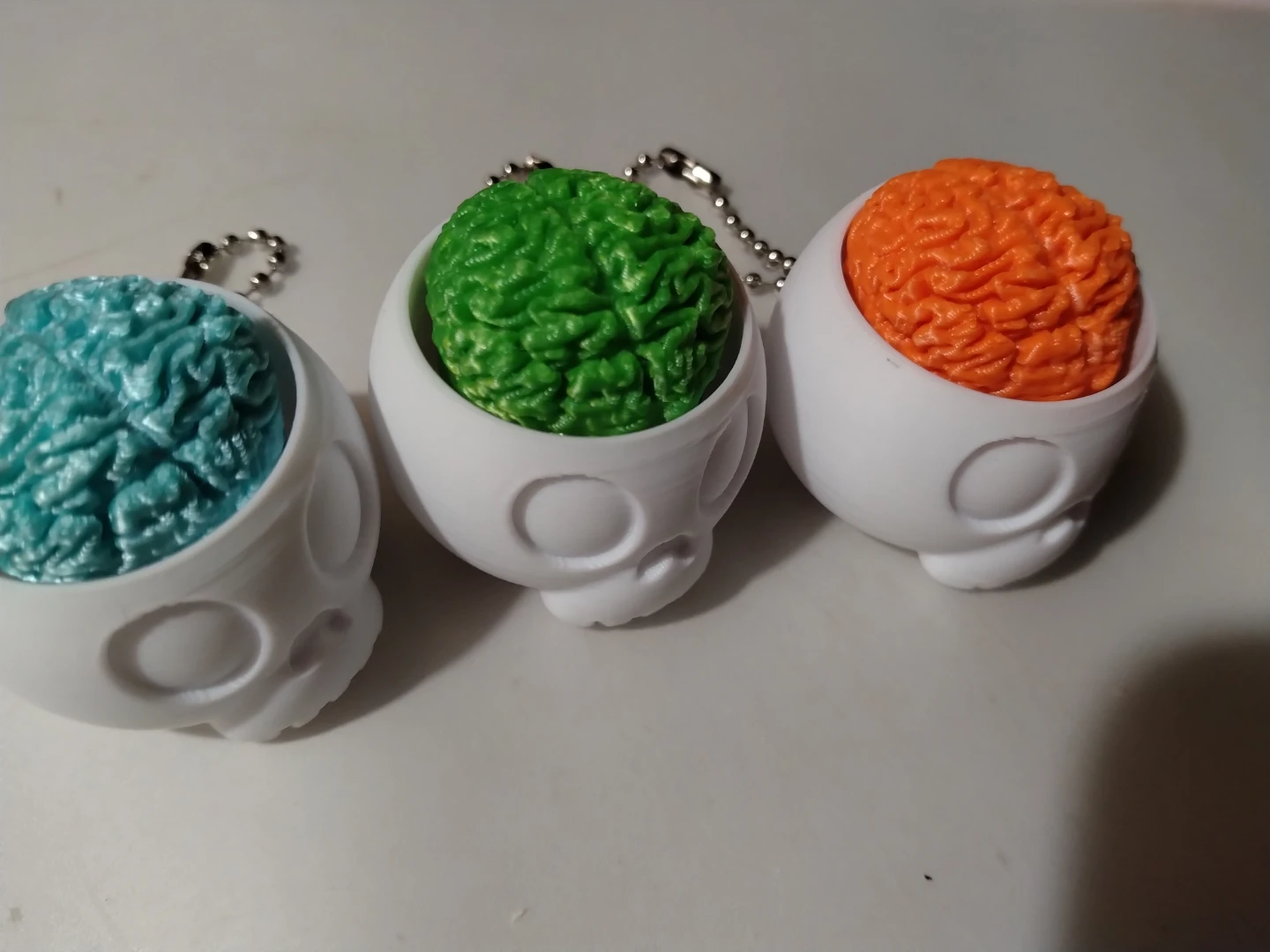 骸骨 脳みそ キーホルダー  3個セット