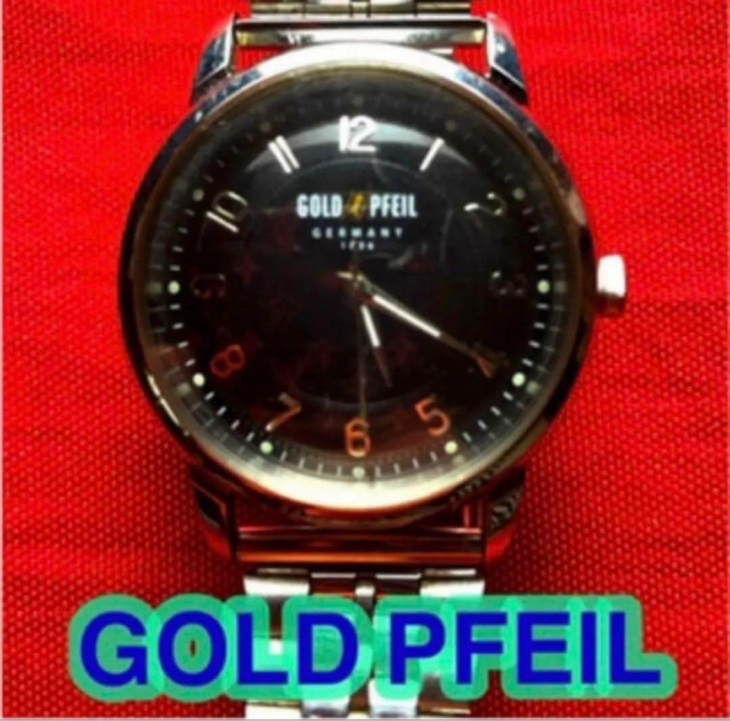 【GOLD PFEIL】ゴールドファイル 腕時計 クォーツ ブラック文字盤