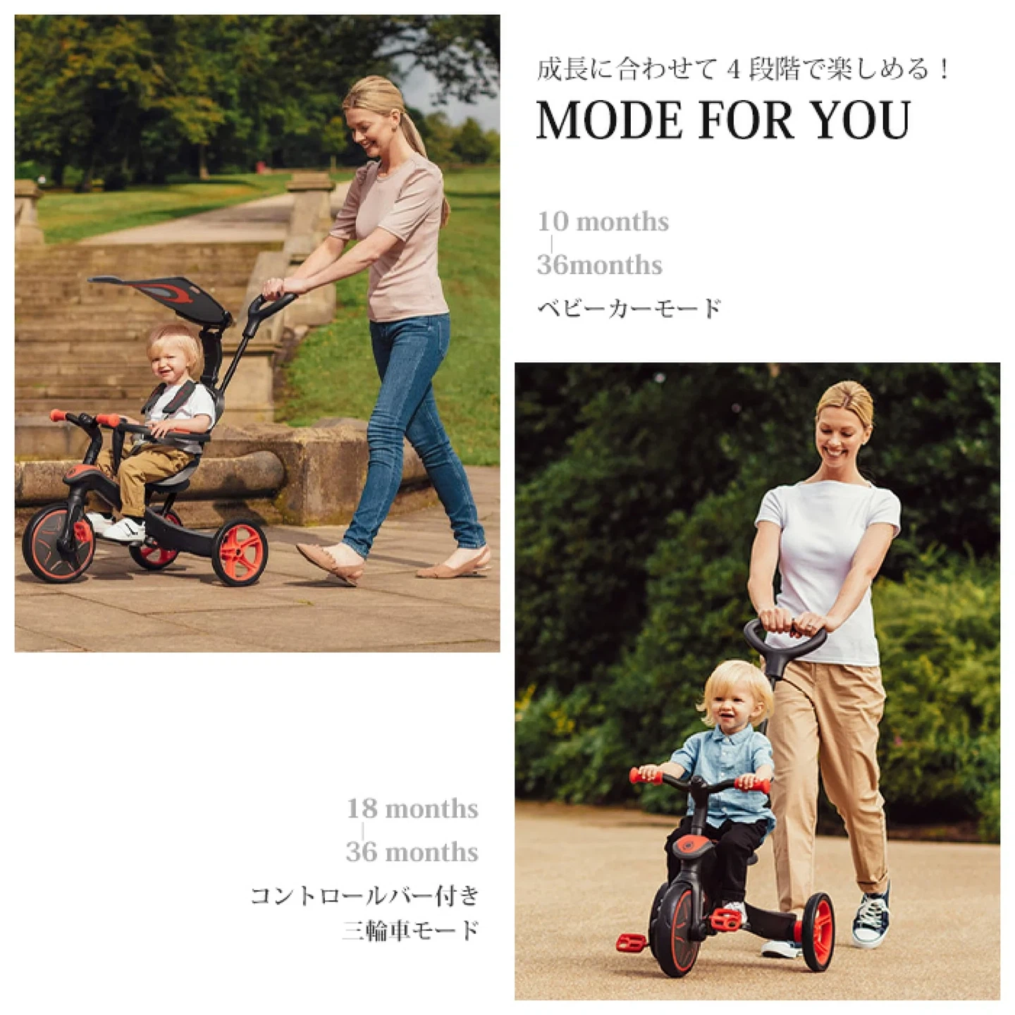 DADWAY GLOBBER エクスプローラー トライク4in1 ピンクの写真2枚目