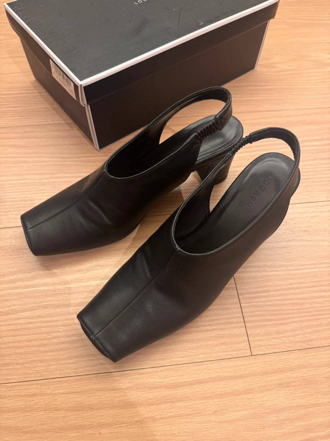 louren ローレン open toe pumps ブラック 23.5の写真5枚目