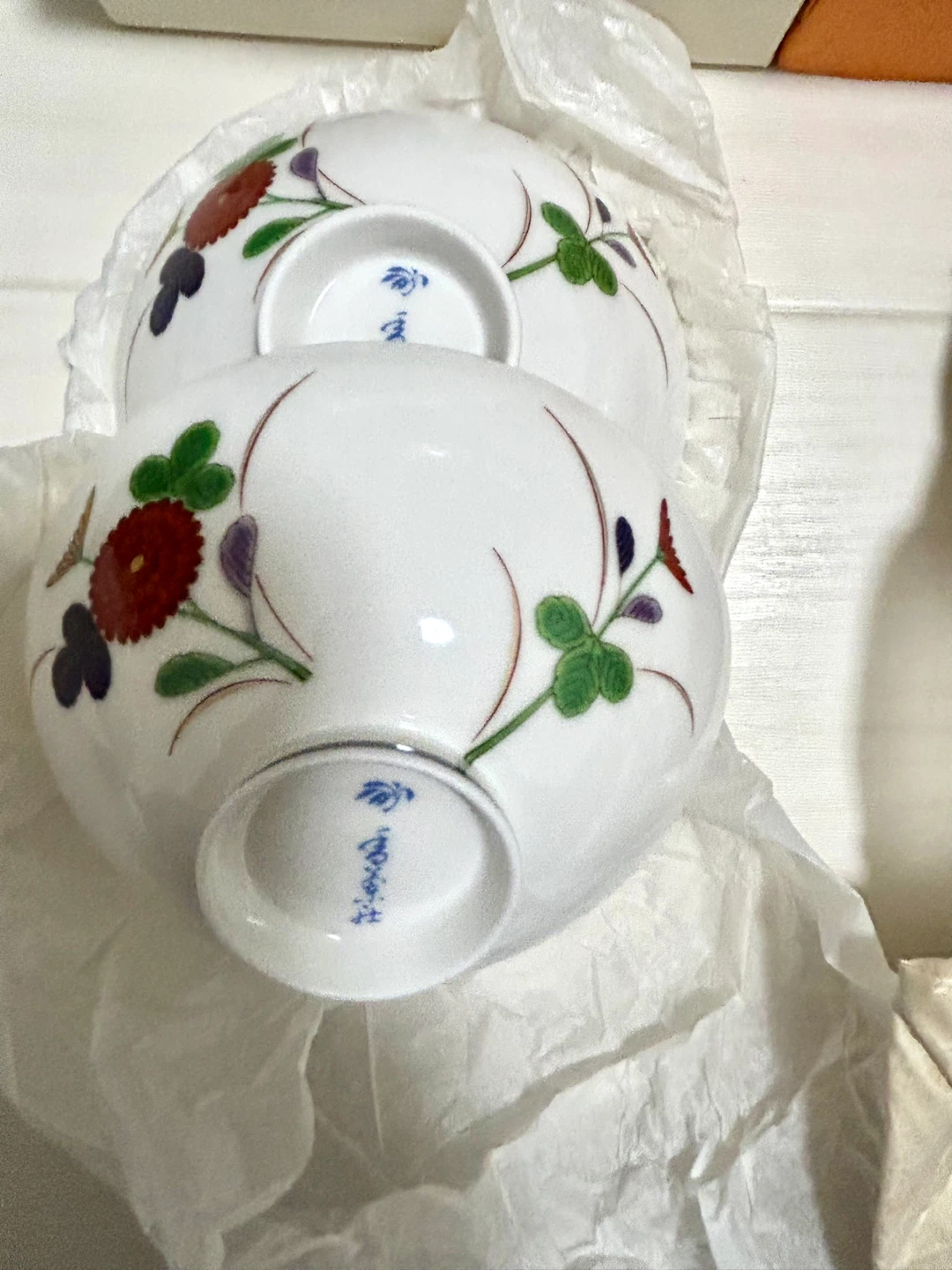 【高級・定価約1万円相当】香蘭社 蓋付き 夫婦茶碗 ペア 飯碗 W201 DAの写真6枚目