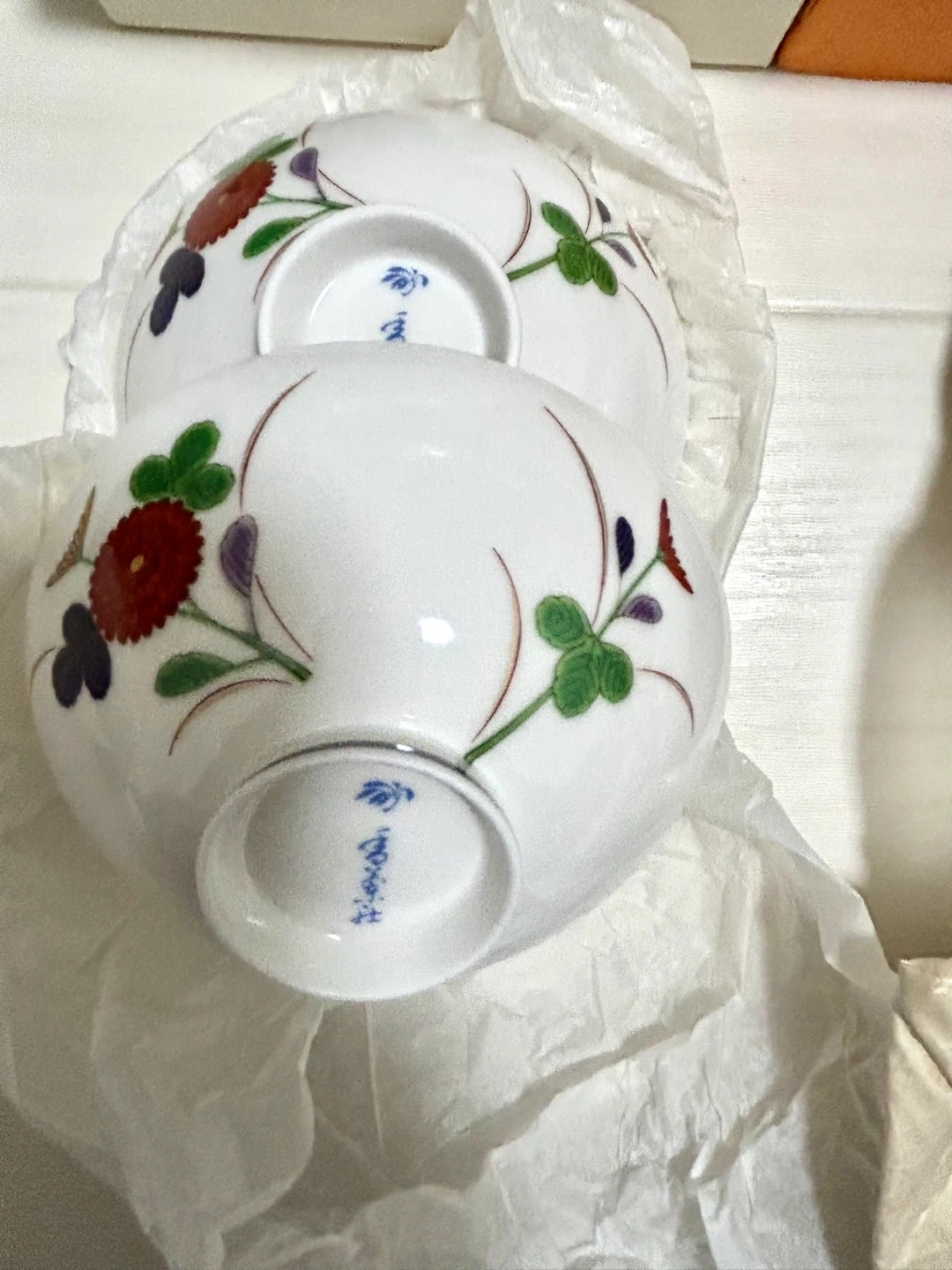 【高級・定価約1万円相当】香蘭社 蓋付き 夫婦茶碗 ペア 飯碗 W201 DAの写真6枚目