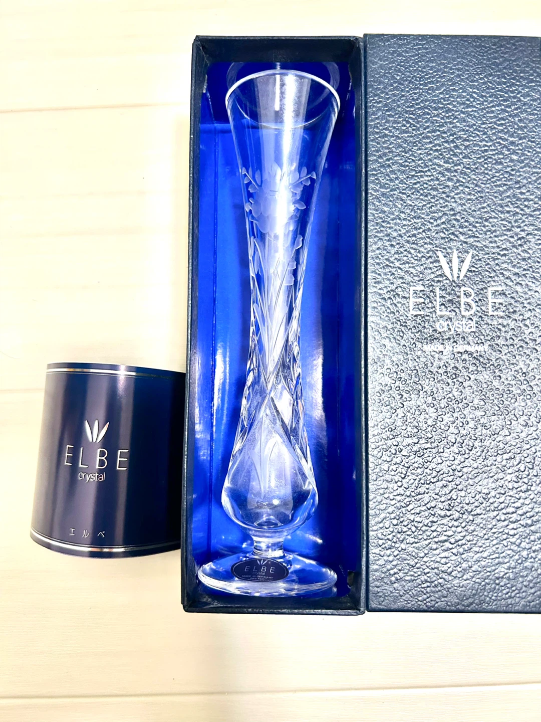 【未使用・フルセット】エルベクリスタル ドイツ製 高級花瓶 22cm 三越の写真2枚目