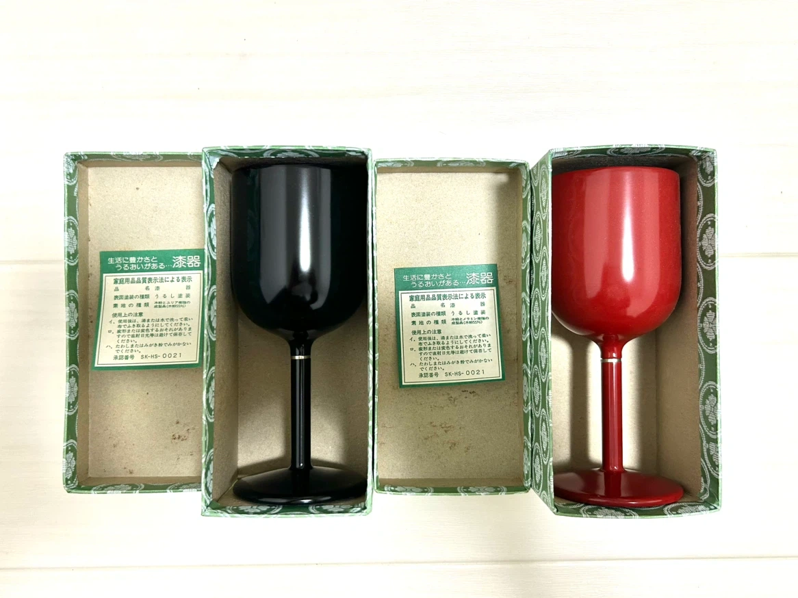 【新品】会津漆器 ワイングラス ペアセット 大塚漆器店 うるし塗装 参考7千円