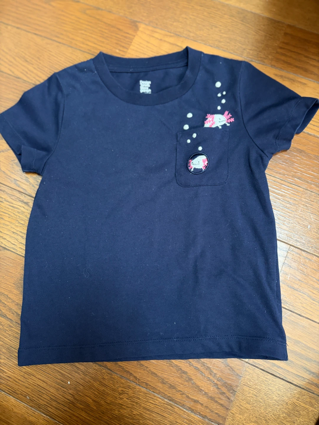 グラニフ　ウーパールーパー柄 半袖Tシャツ 紺色