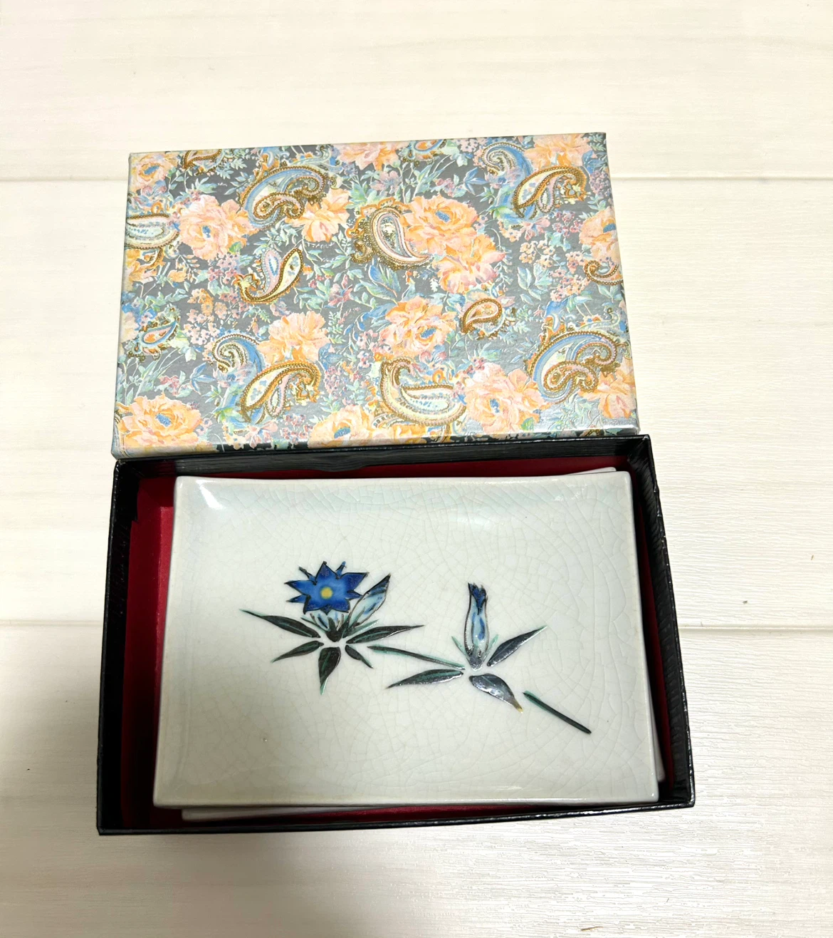 【新品未使用】昭和レトロ 職人手書き 雅 銘々皿 3枚セット 高級化粧箱付き 小皿の写真9枚目