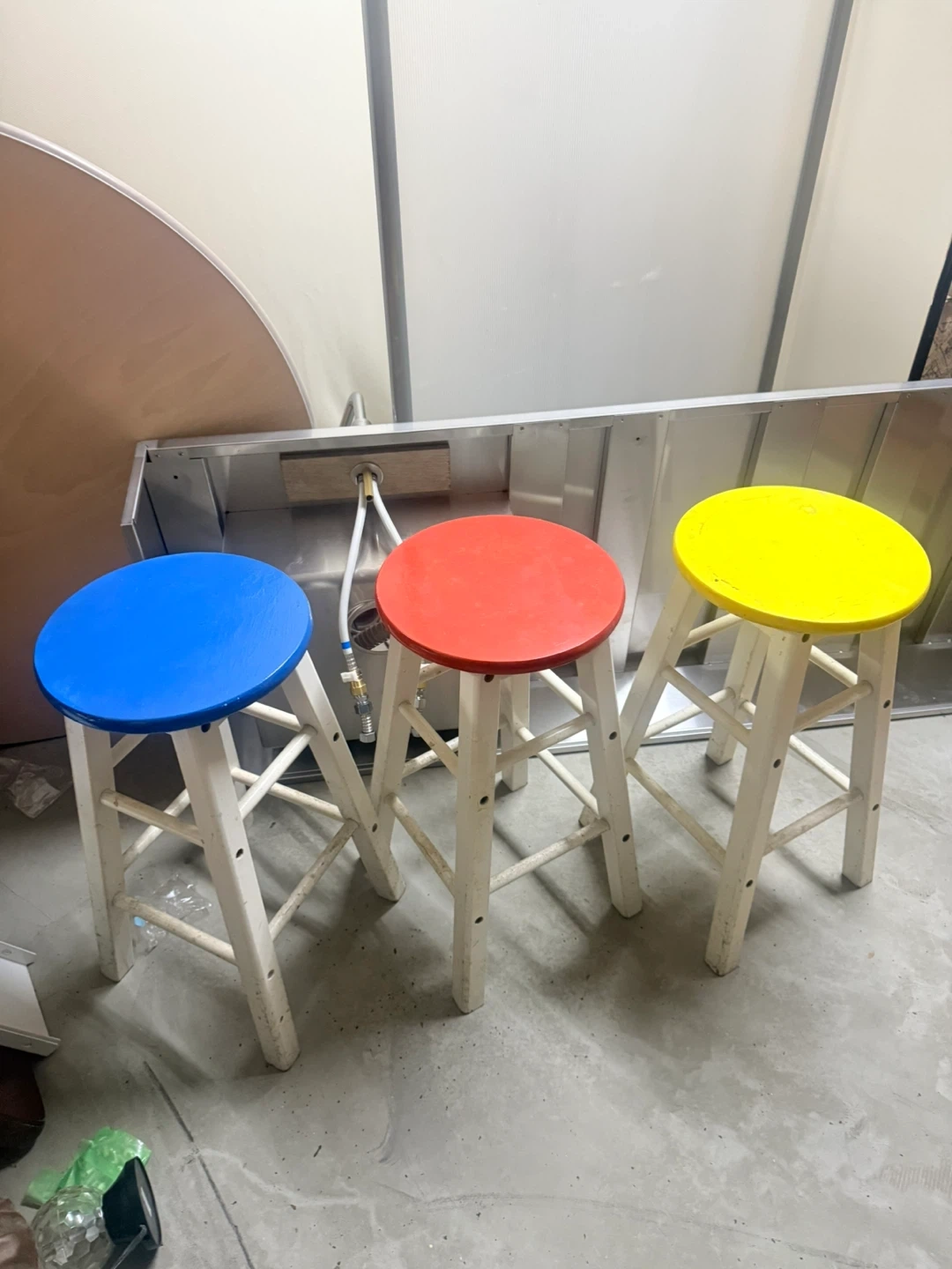 カラフル 木製カウンターチェア3脚セット