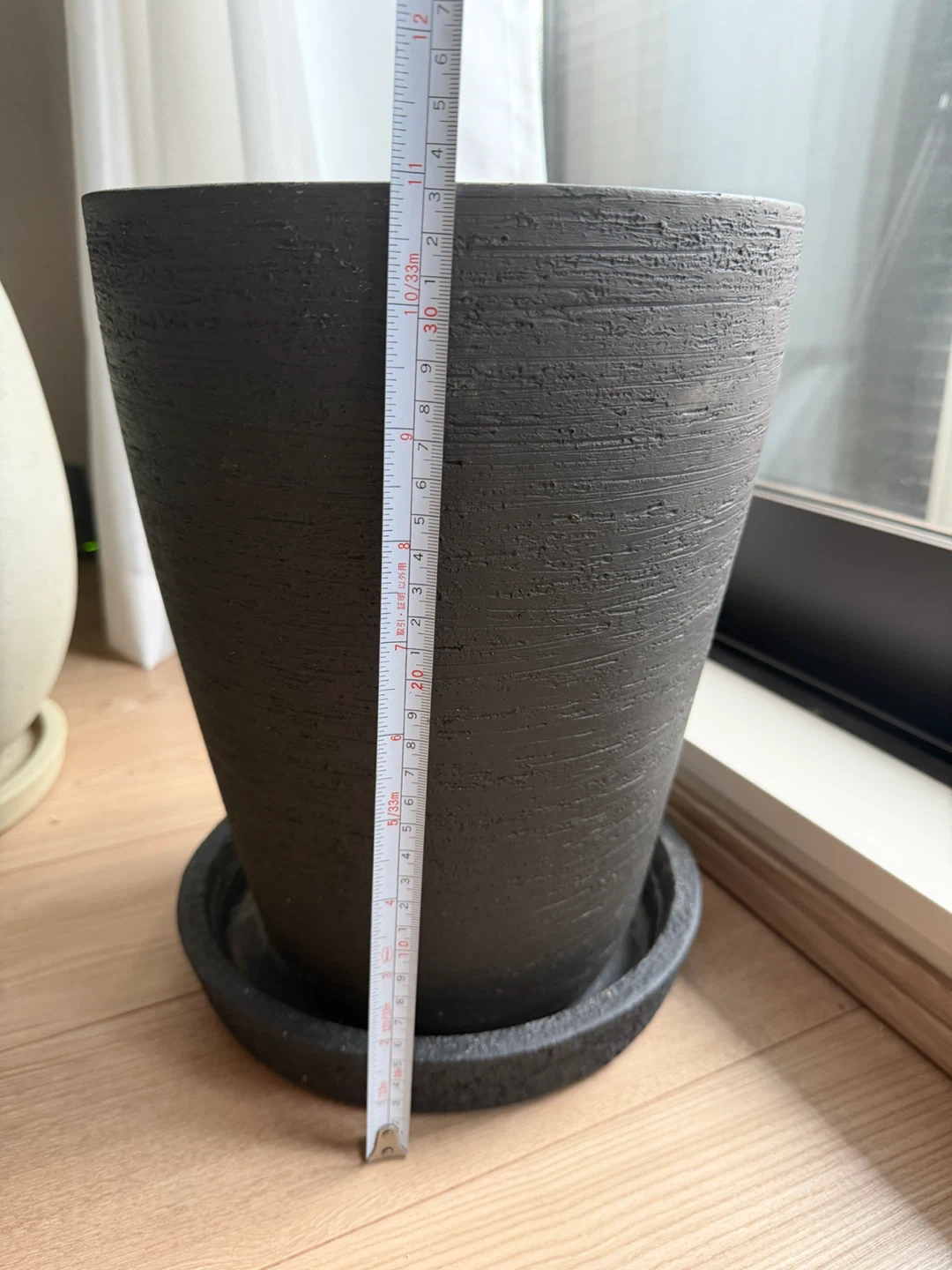 植木鉢 ブラック 受け皿付きの写真3枚目