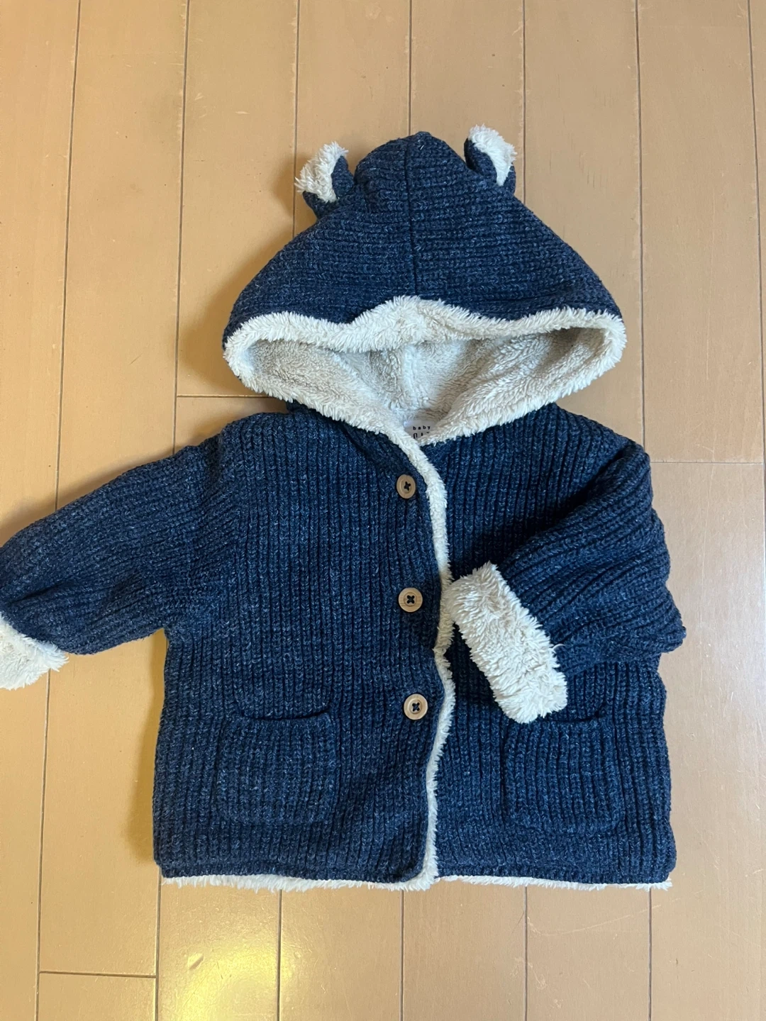 美品✨babyGap♡ブラナンベア♡ボアカーディガン♡ネイビー♡6-12month