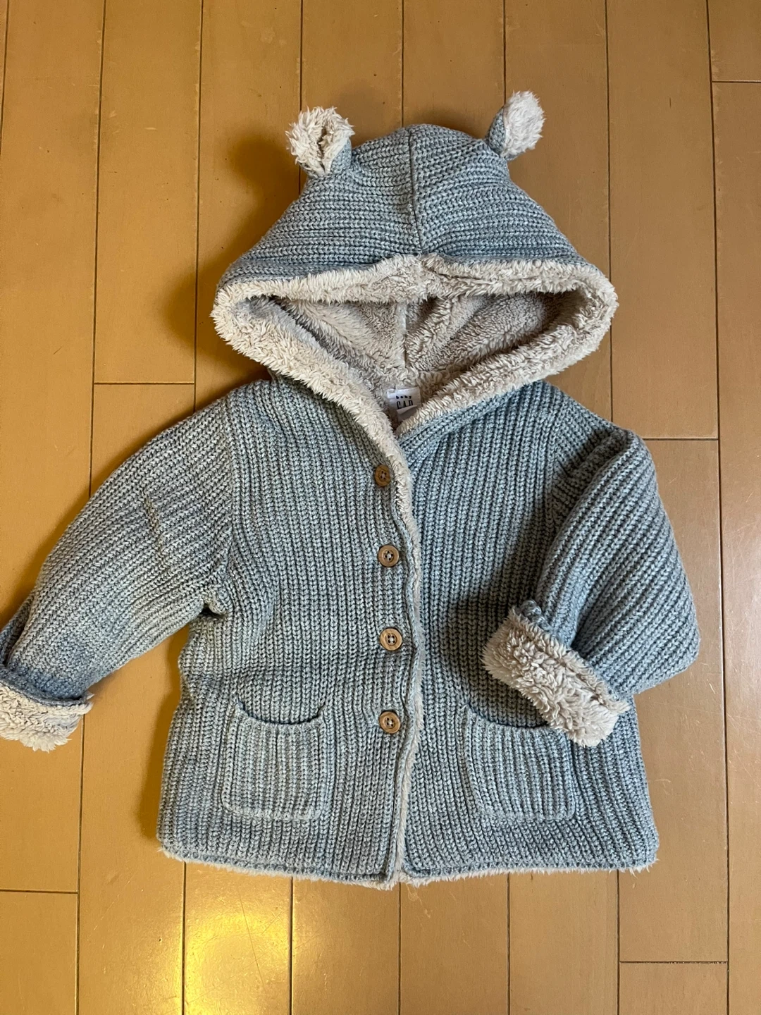 美品✨babyGap♡ブラナンベア♡ボアカーディガン♡アウター♡グレー♡18-24month