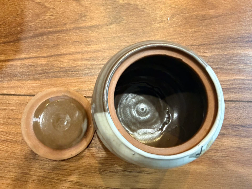 陶器製 蓋付き小物入れ 花柄 和風の写真3枚目