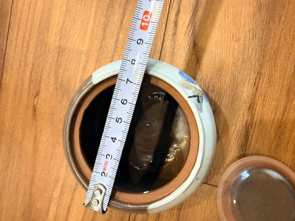 陶器製 蓋付き小物入れ 花柄 和風の写真7枚目
