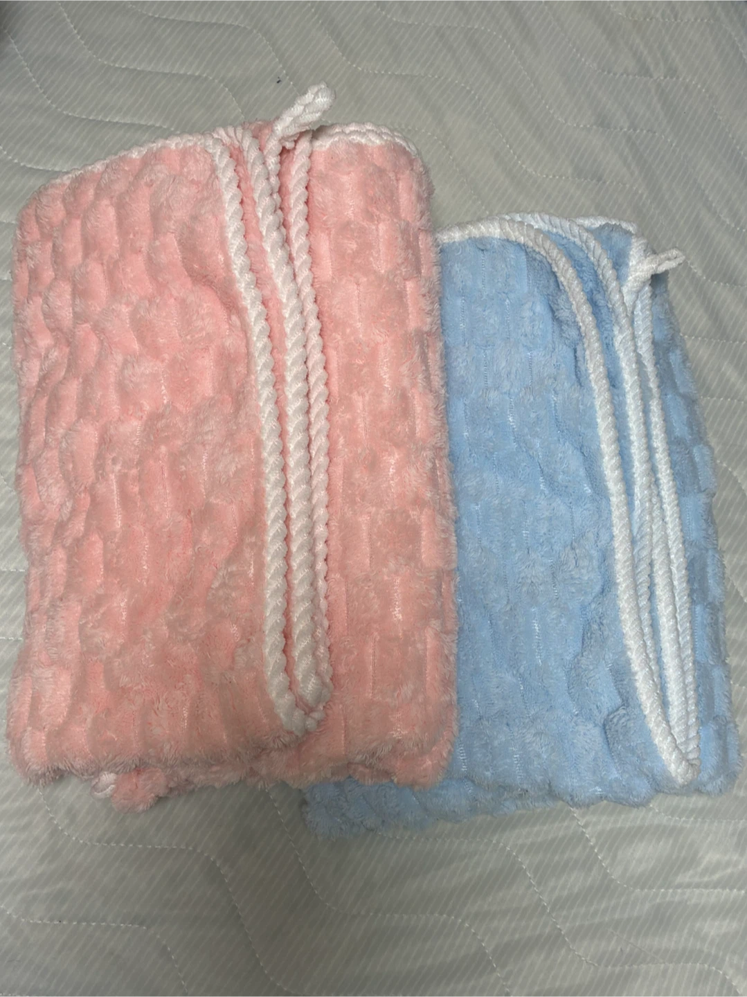 マイクロファイバー タオルセット ピンク＆ブルー