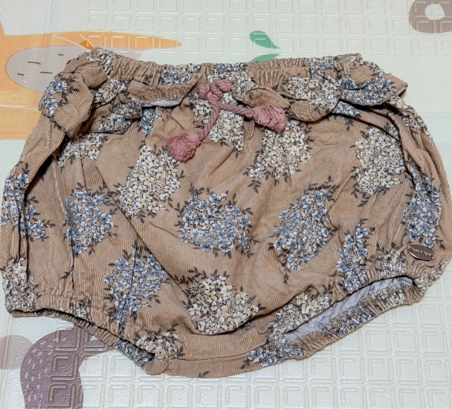 ベビー用 ブルマ 花柄 コーデュロイ　70〜80cm