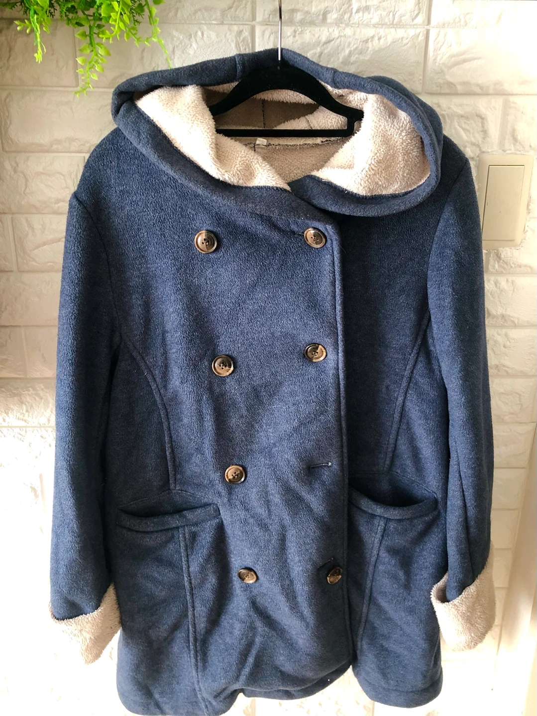 ✨🌟ネイビー フード付きコート LLサイズ ボア🌟✨