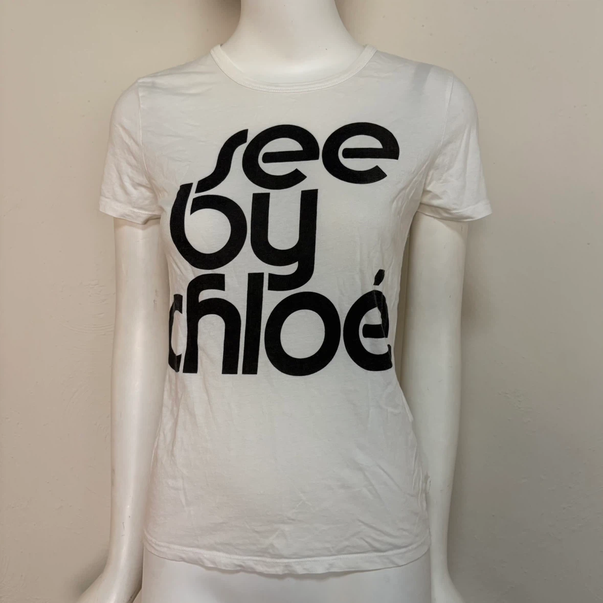 SEE BY CHLOE 半袖 Tシャツ ホワイト ロゴ