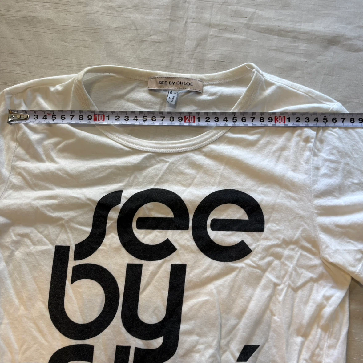 SEE BY CHLOE 半袖 Tシャツ ホワイト ロゴの写真3枚目