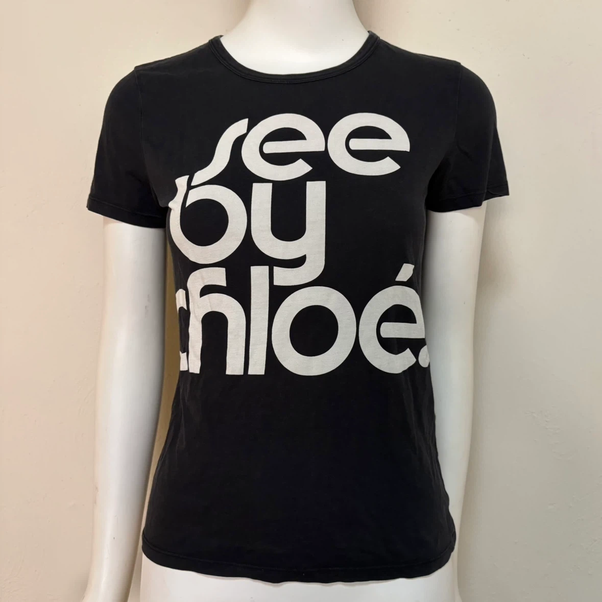 SEE BY CHLOE 半袖 Tシャツ ブラック ロゴ