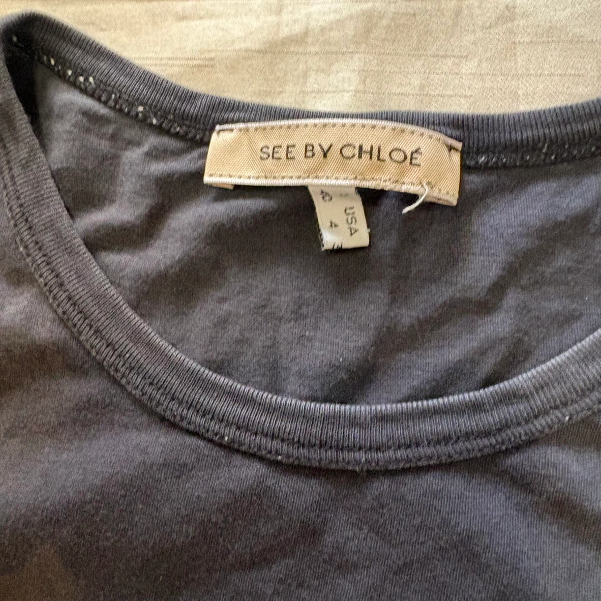 SEE BY CHLOE 半袖 Tシャツ ブラック ロゴの写真6枚目
