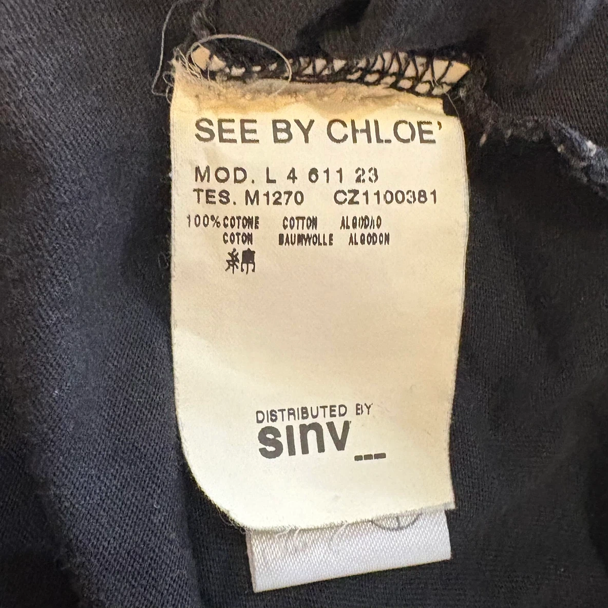 SEE BY CHLOE 半袖 Tシャツ ブラック ロゴの写真8枚目