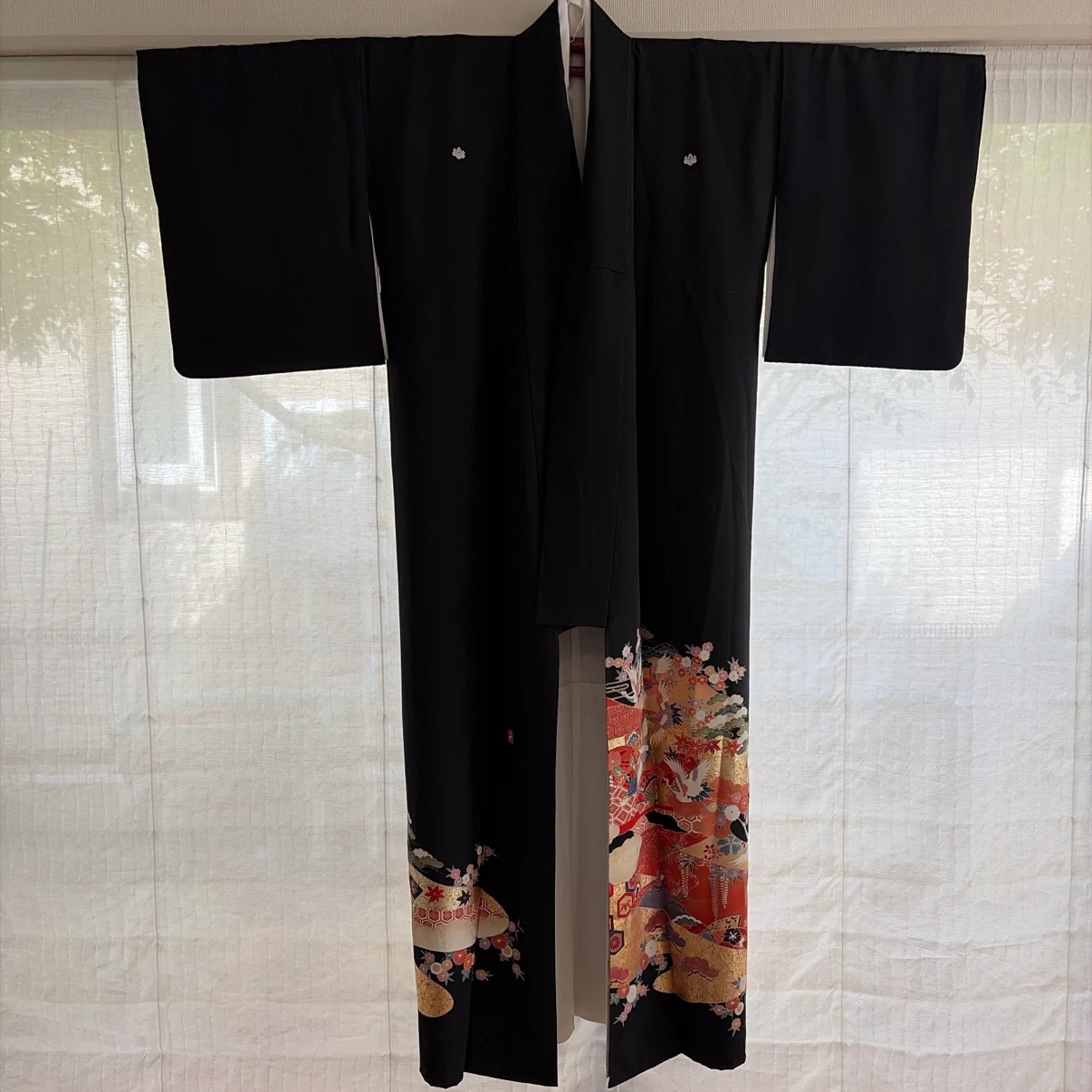 黒留袖 鶴 松竹梅 金彩