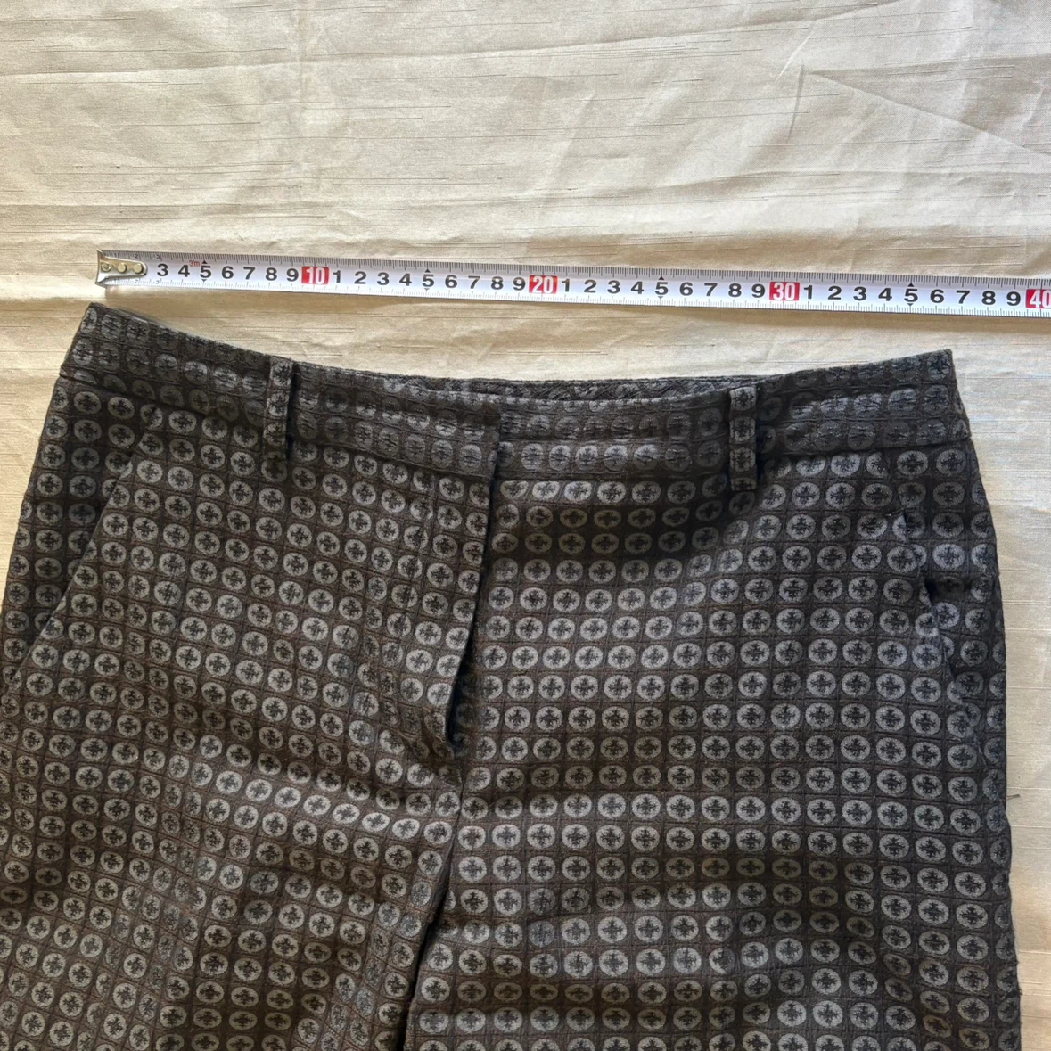 theory luxe セオリーリュクス 幾何学模様 スラックス パンツ Mの写真3枚目