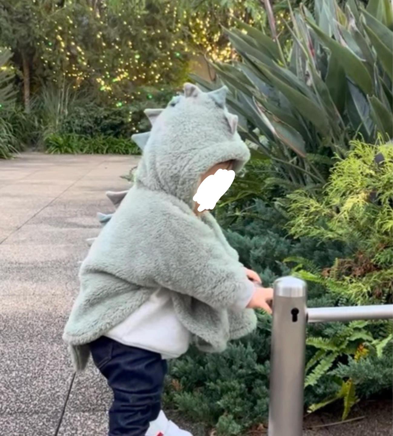 ポンチョ風 アウター DADWAY 恐竜 ボア 80サイズの写真4枚目