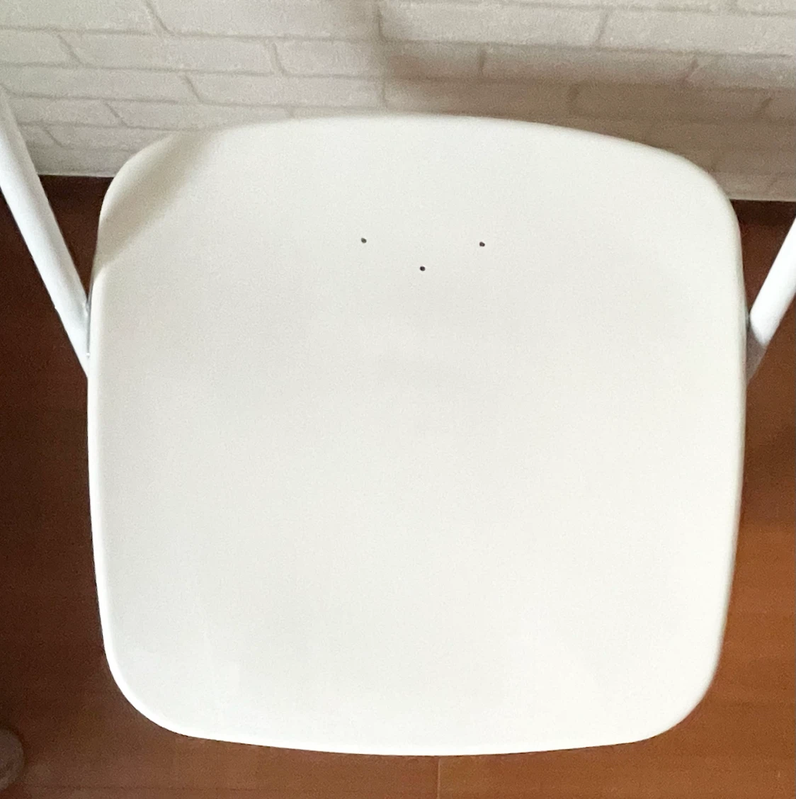 無印良品　スチールパイプ折りたたみチェア　樹脂座　白　3脚セットの写真6枚目