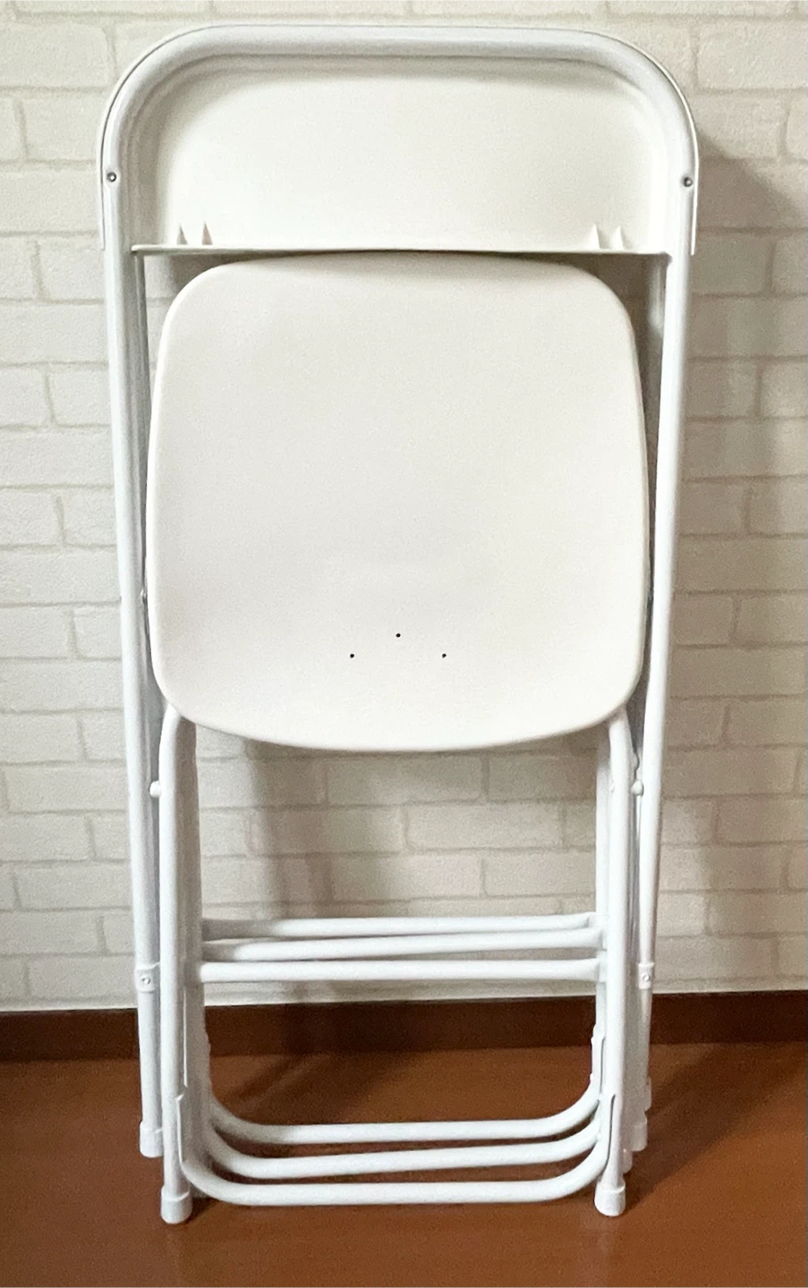 無印良品　スチールパイプ折りたたみチェア　樹脂座　白　3脚セットの写真8枚目