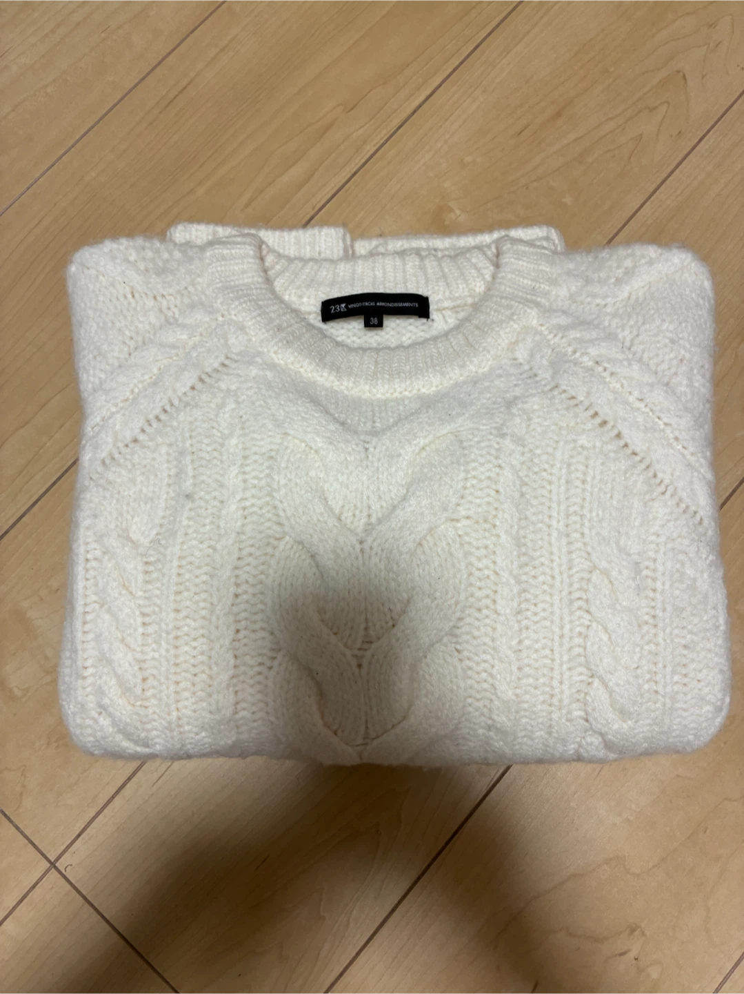 23区 ケーブル編みニット ホワイト サイズ38の写真4枚目