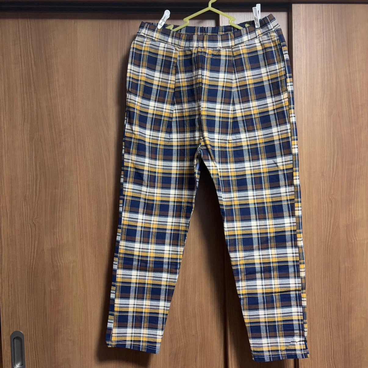 【新品】AFYF チェックパンツ ブルー×イエロー系