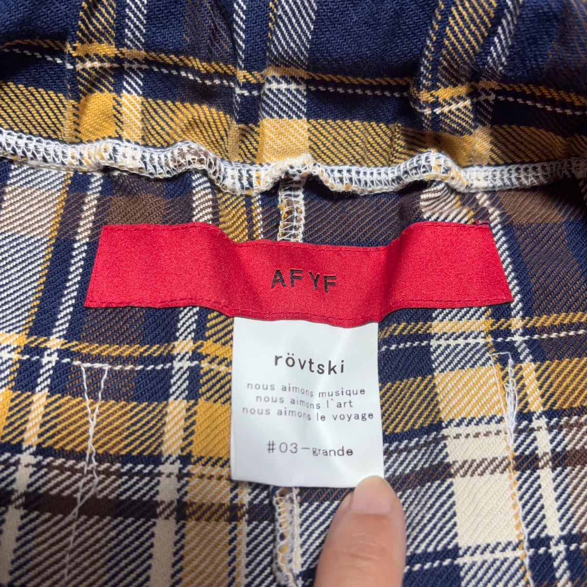 【新品】AFYF チェックパンツ ブルー×イエロー系の写真2枚目