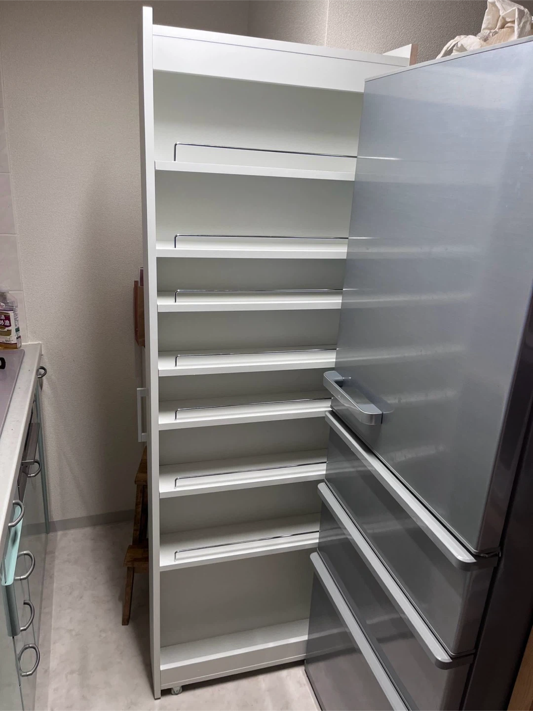 スリム隙間収納ラック ホワイト