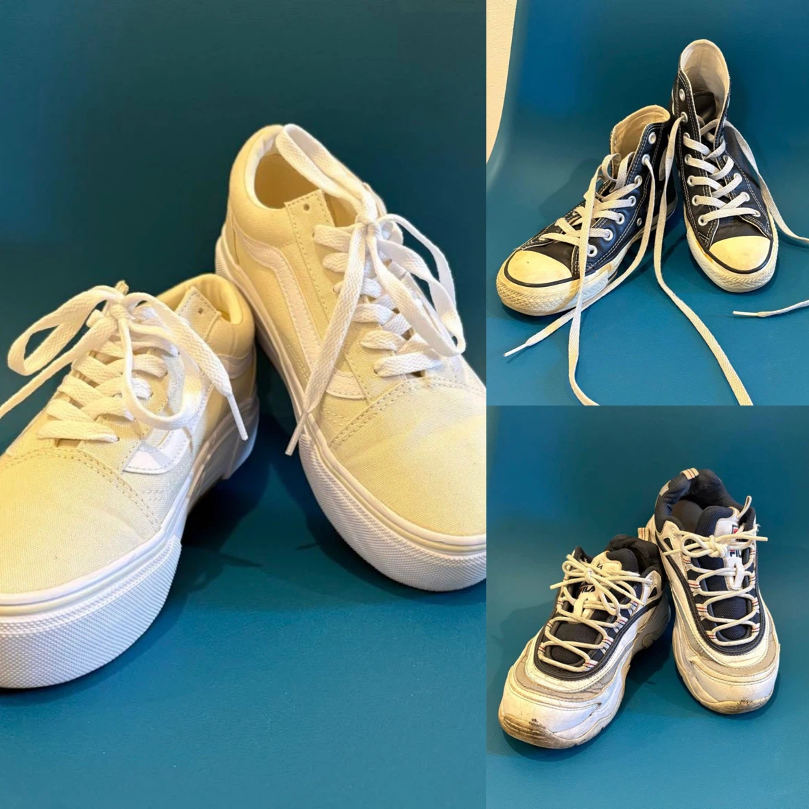 靴 スニーカー まとめ売り セット vans converse fila 22.5cm 23cm