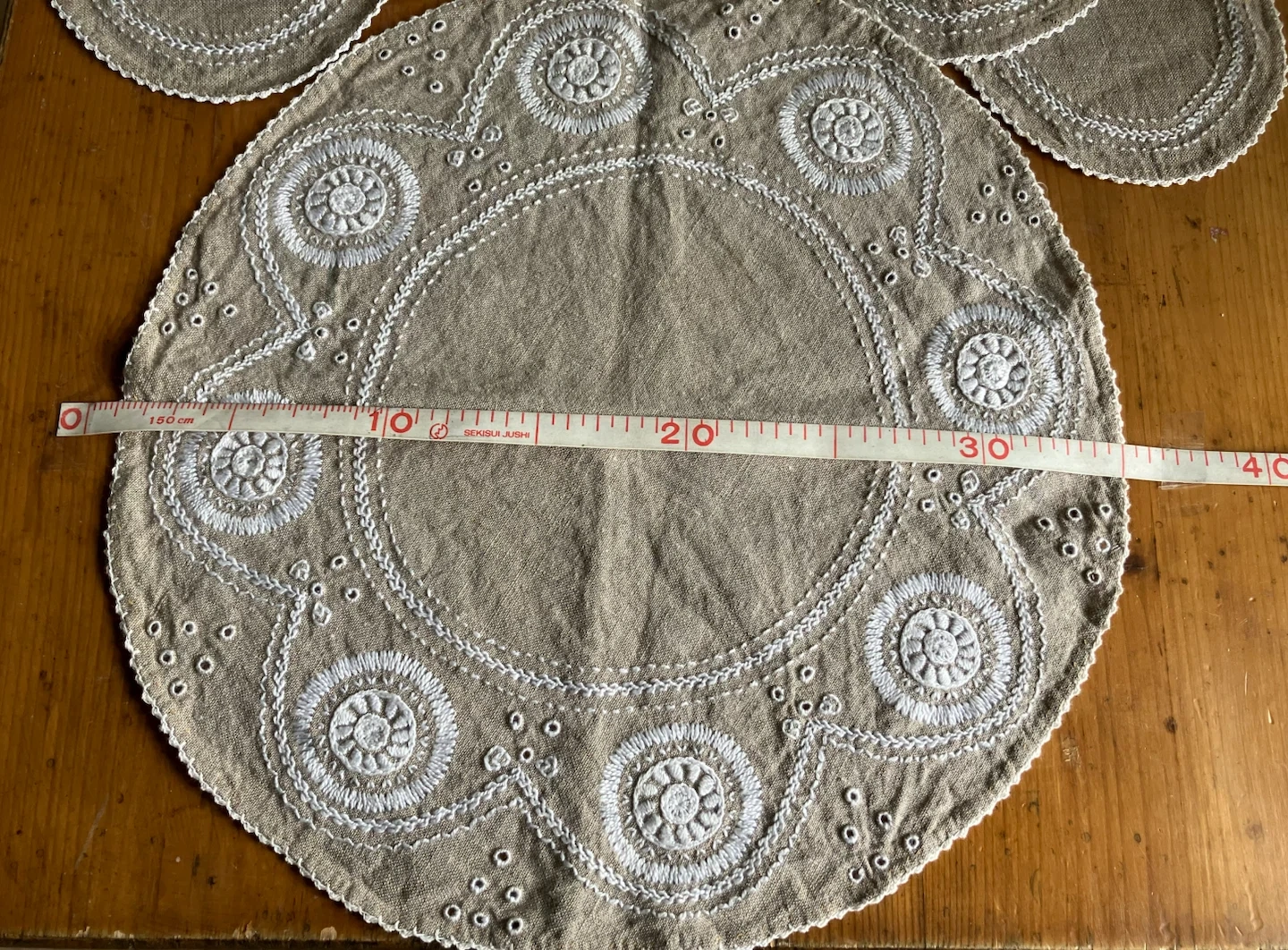 刺繍入り ランチョンマット コースター セット🍽️