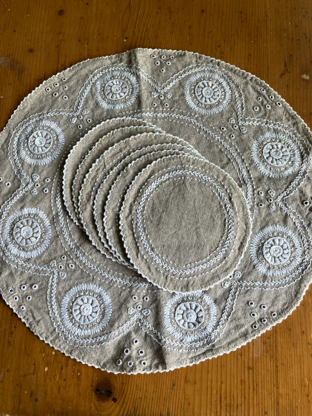 刺繍入り ランチョンマット コースター セット🍽️の写真5枚目