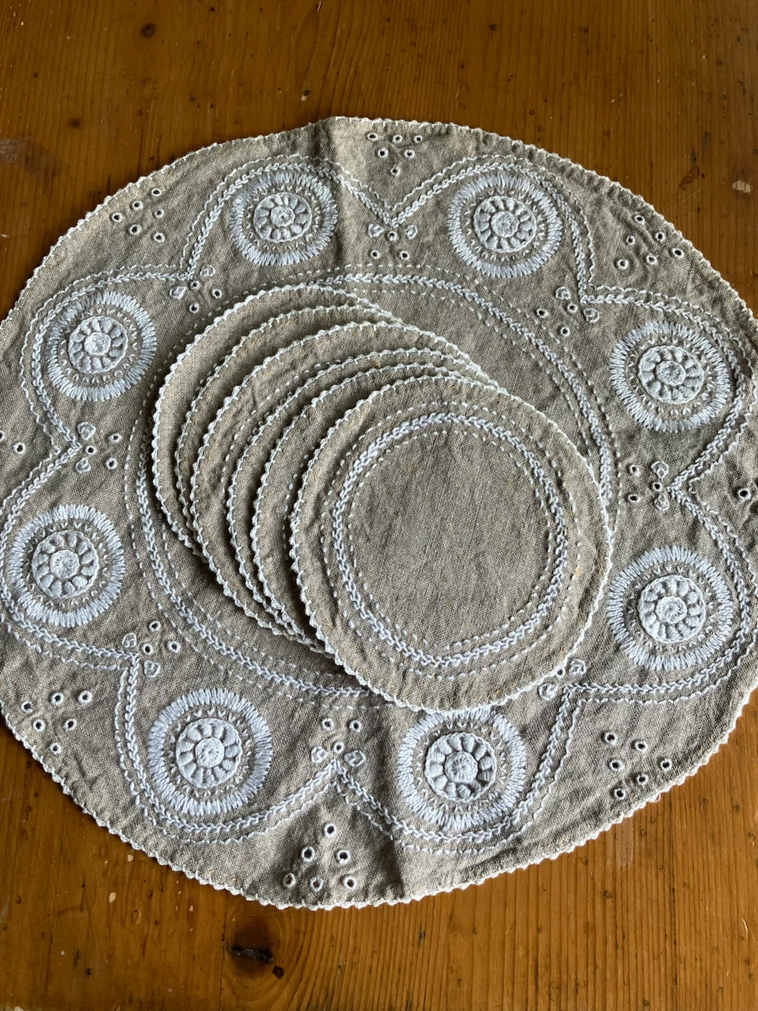 刺繍入り ランチョンマット コースター セット🍽️の写真5枚目