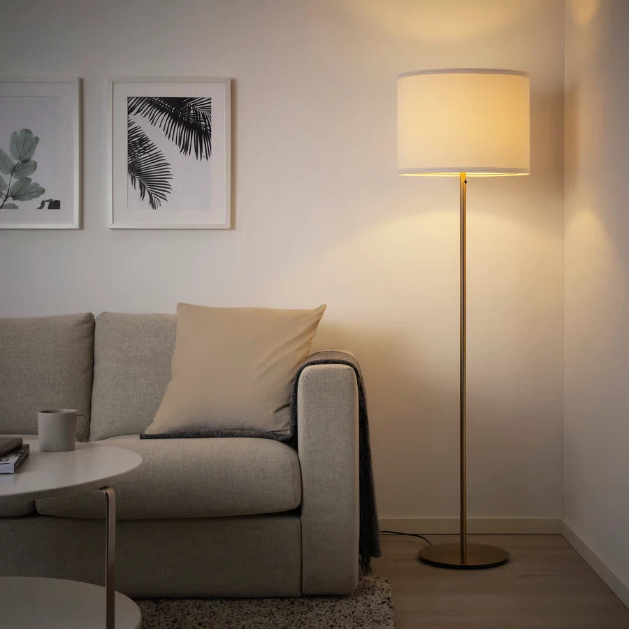 イケア　フロアランプ ゴールド