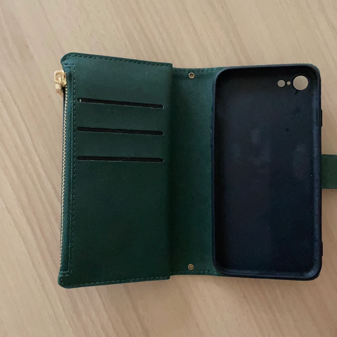 手帳型スマホケース ダークグリーンの写真4枚目