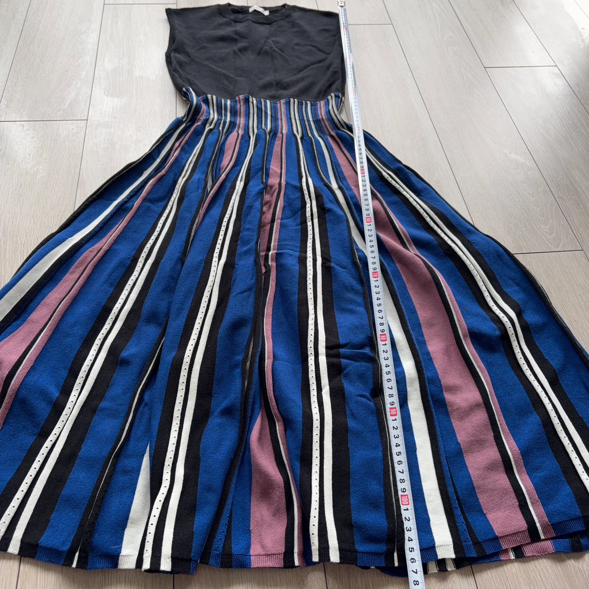 FRAY I.D ノースリーブ ニットワンピース マルチストライプの写真7枚目