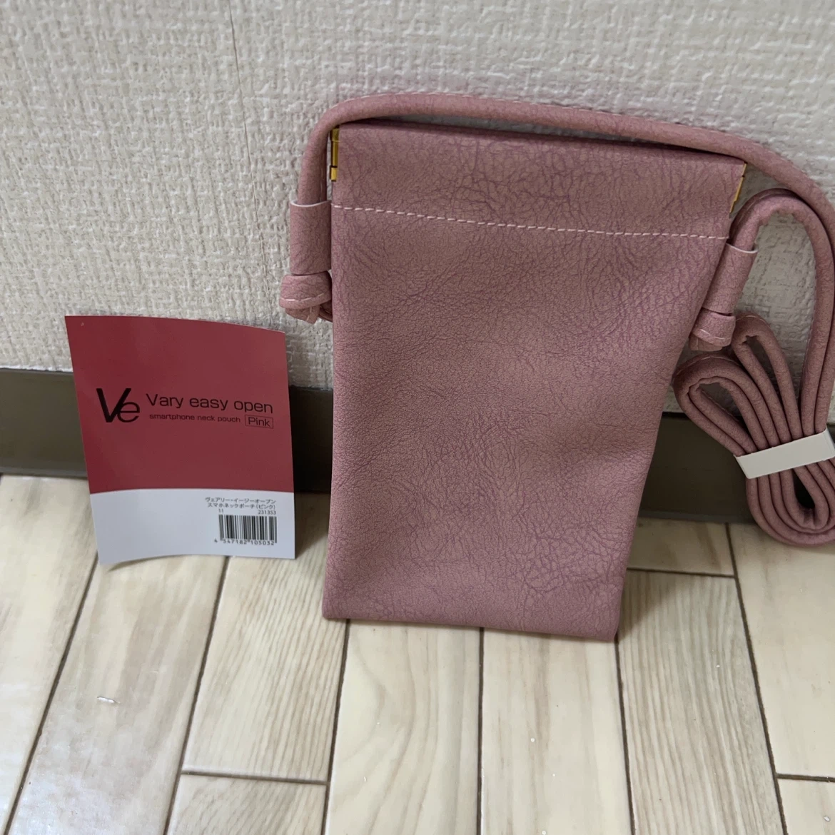 ヴェアリー イージーオープン スマホネックポーチ ピンク
