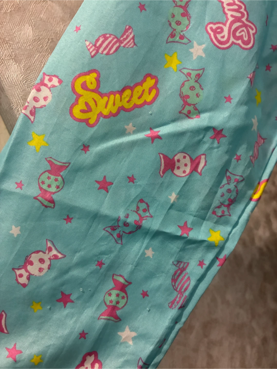 キッズ レインコート 120cm 水色 キャンディ柄の写真3枚目